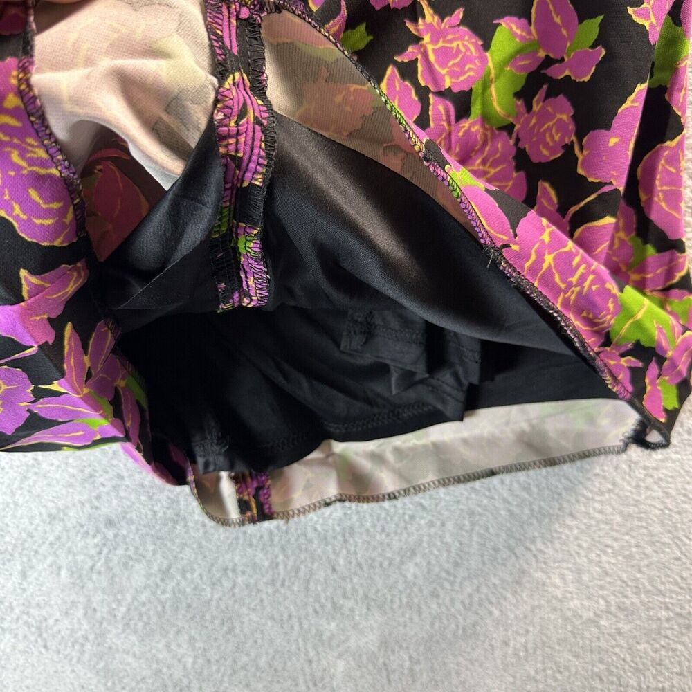 Zara Size M Pink Floral Ruched Bodycon Long Sleeve Mini Dress - Picture 9 of 14